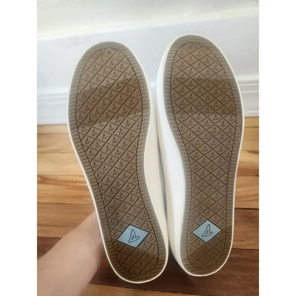Sperry Shoes Womens 9 Crest Vibe Low Top Striped Sneakers STS86646 Blue White